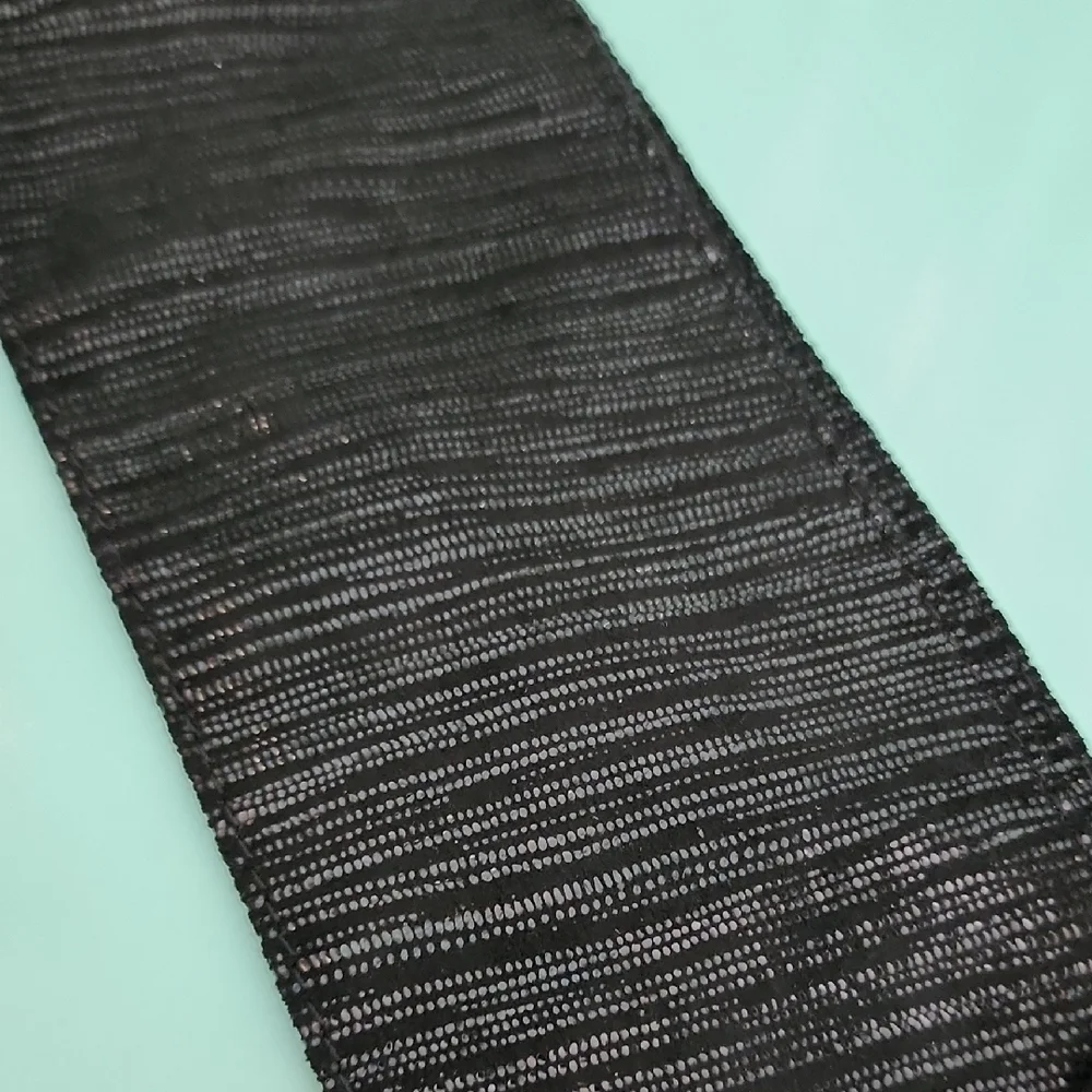 Black Fabric Belt Women's Wide Waist Cinch Accessory Shimmer Texture Elegant